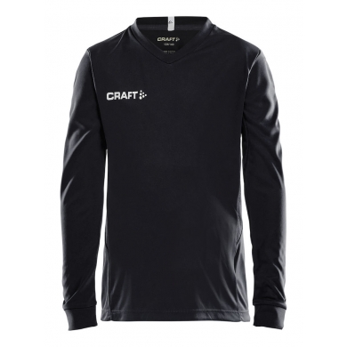 Craft Sport-Langarmshirt (Trikot) Squad Solid - hohe Elastizität, ergonomisches Design - schwarz Kinder